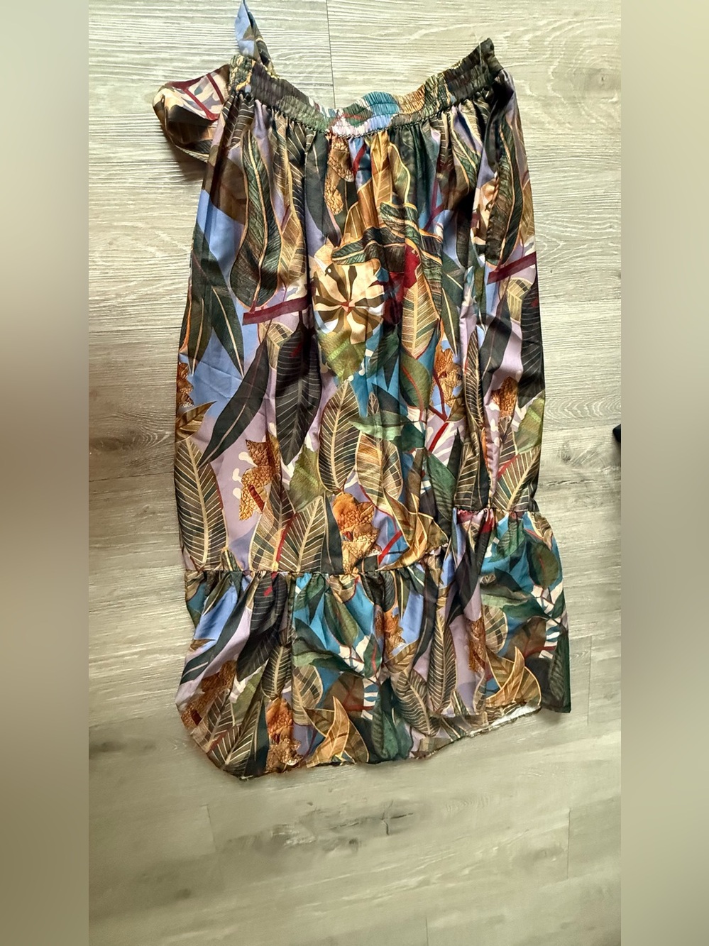 Rachel Zoe Leaf-Print Maxi Skirt in Green, Brown, Blue - Picture 10 of 11